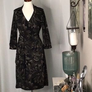 Liz Clairborne Black & White Wrap Dress